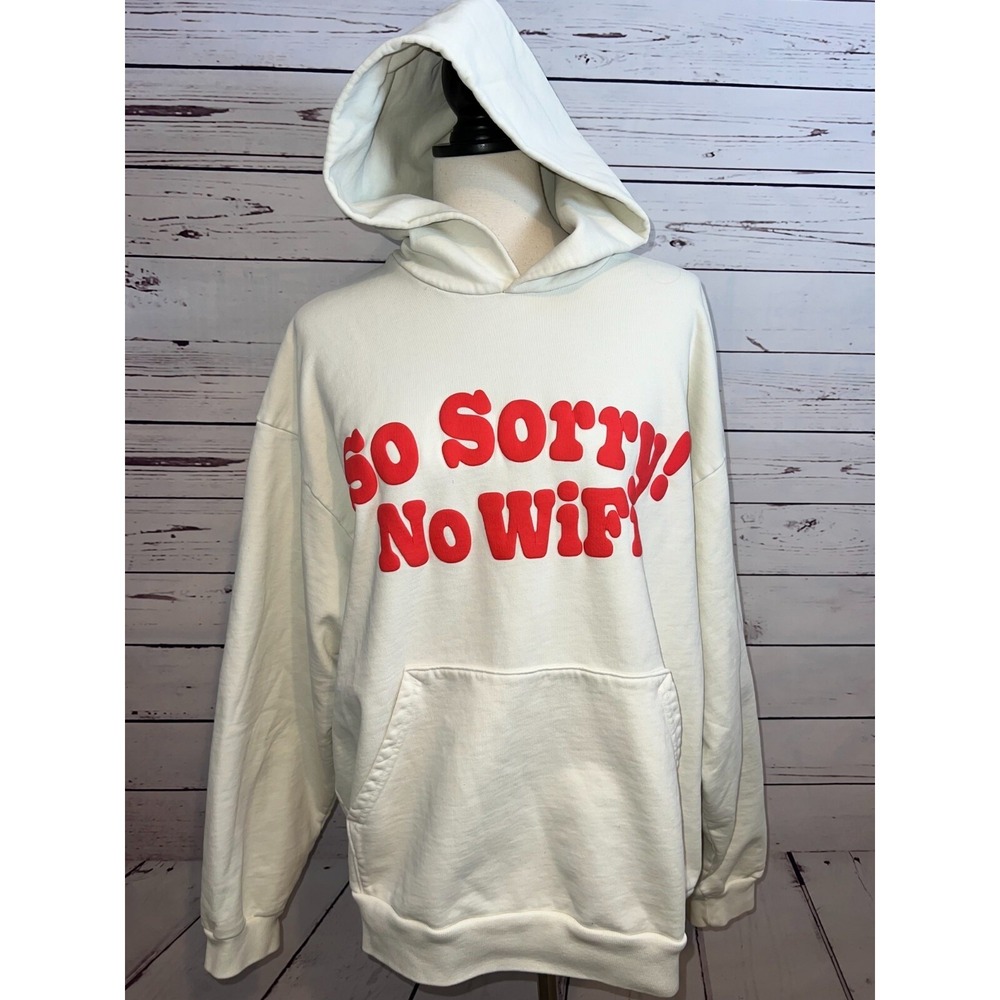 Madhappy Hooded Sweatshirt Large Hoodie Pullover MH Rainbow Pride Sorry No Wifi
